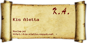 Kis Aletta névjegykártya